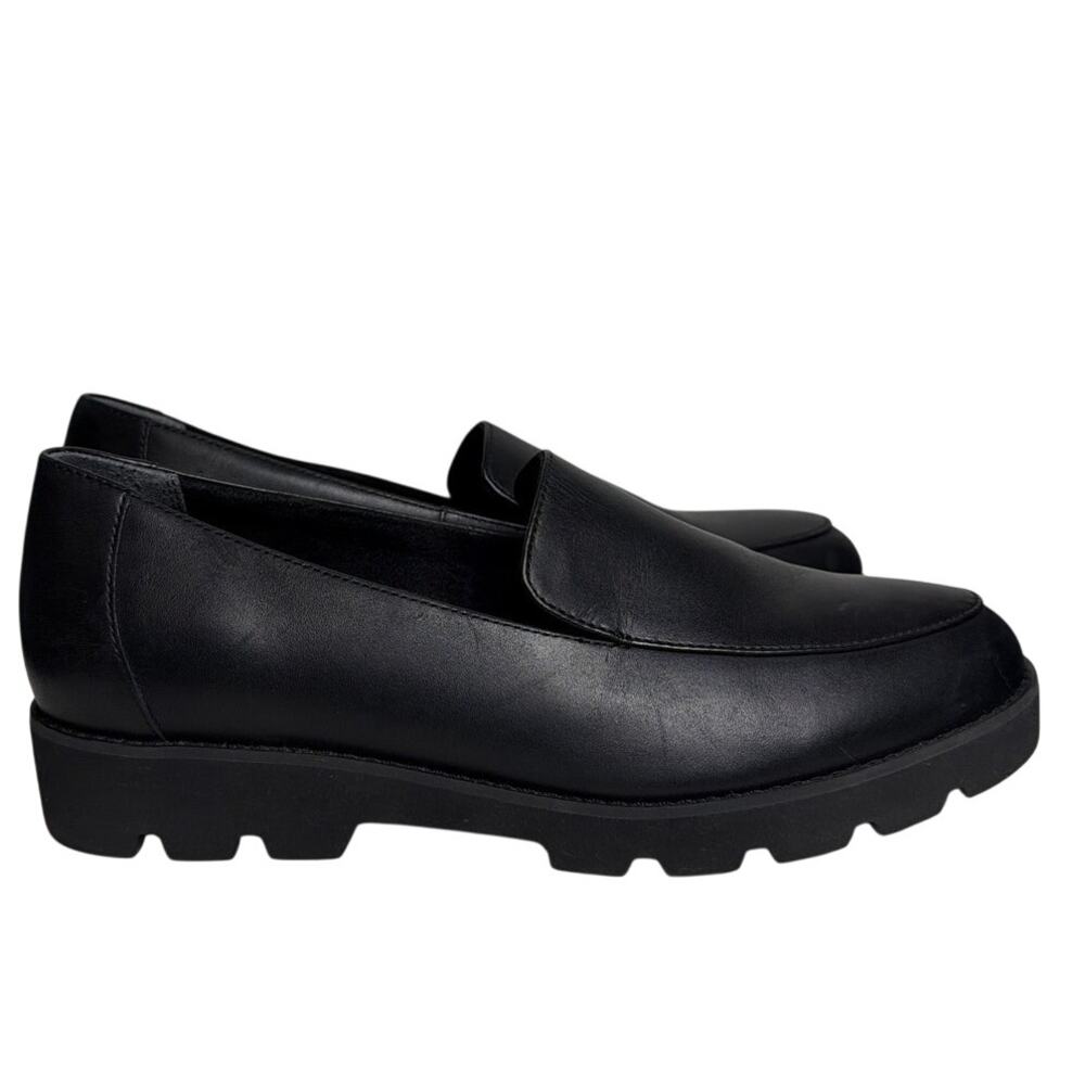 Vionic Kensley Black Leather Lug Sole Penny Loafers Orthotic Comfort 8W Comfort - Picture 2 of 7